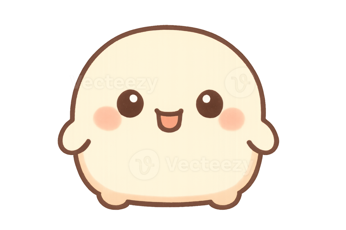 a cartoon character with a white face and brown eyes