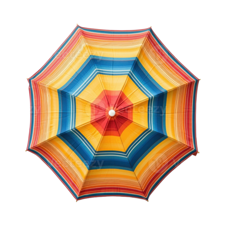 a colorful umbrella on a white background