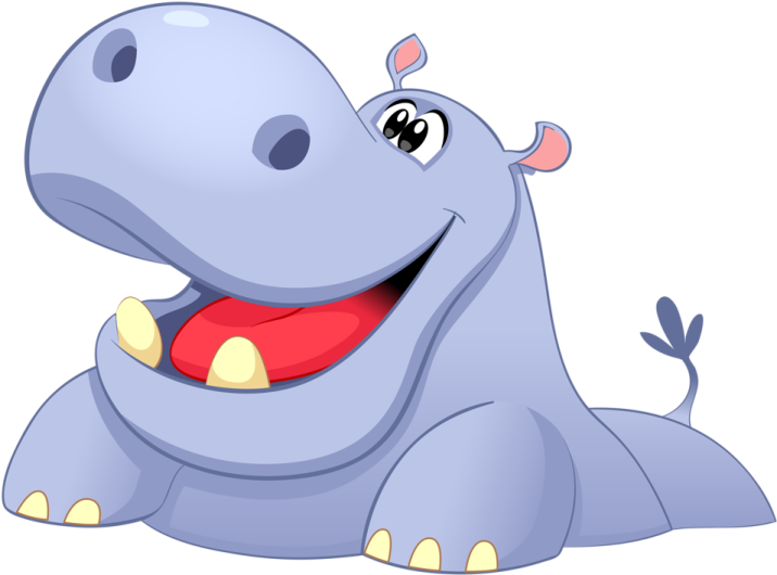 a cartoon hippoo sitting on the ground