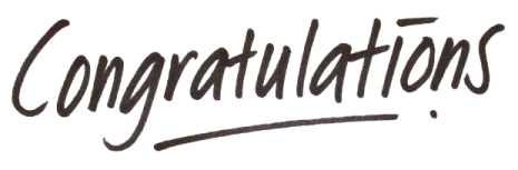 a black and white photo of the word congratulations