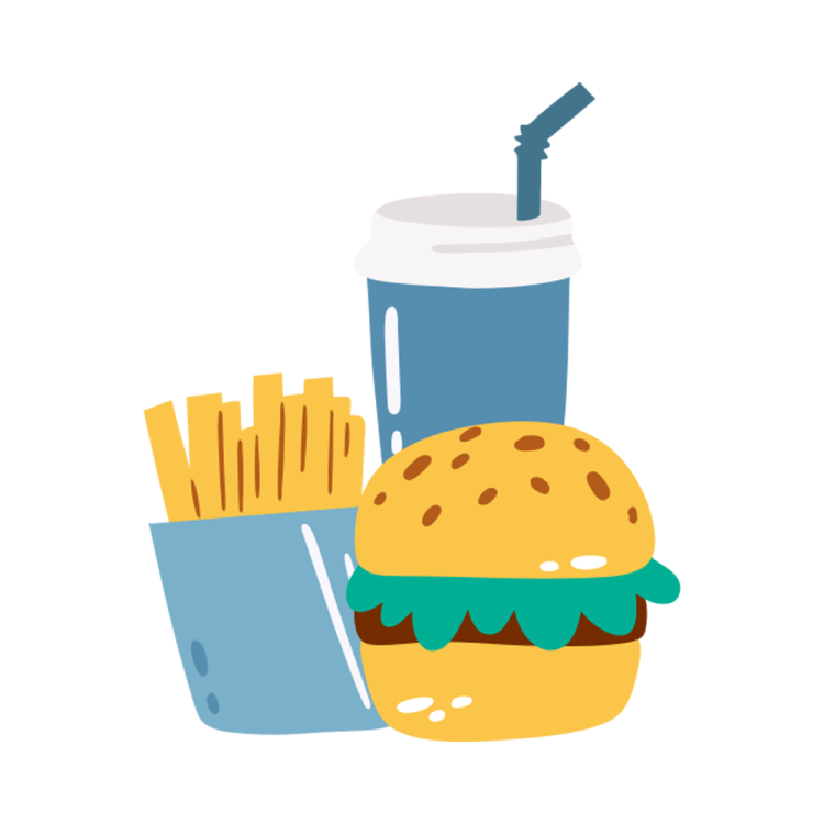 a hamburger and french fries with a drink