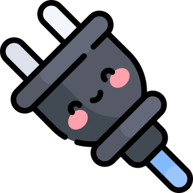 an electric plug with a smiling face on it