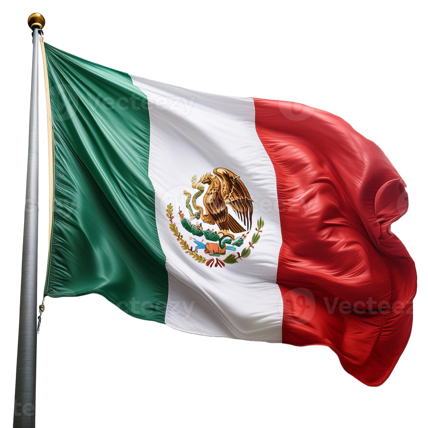 a mexican flag flying in the wind