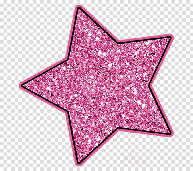 a pink glitter star on transparent background