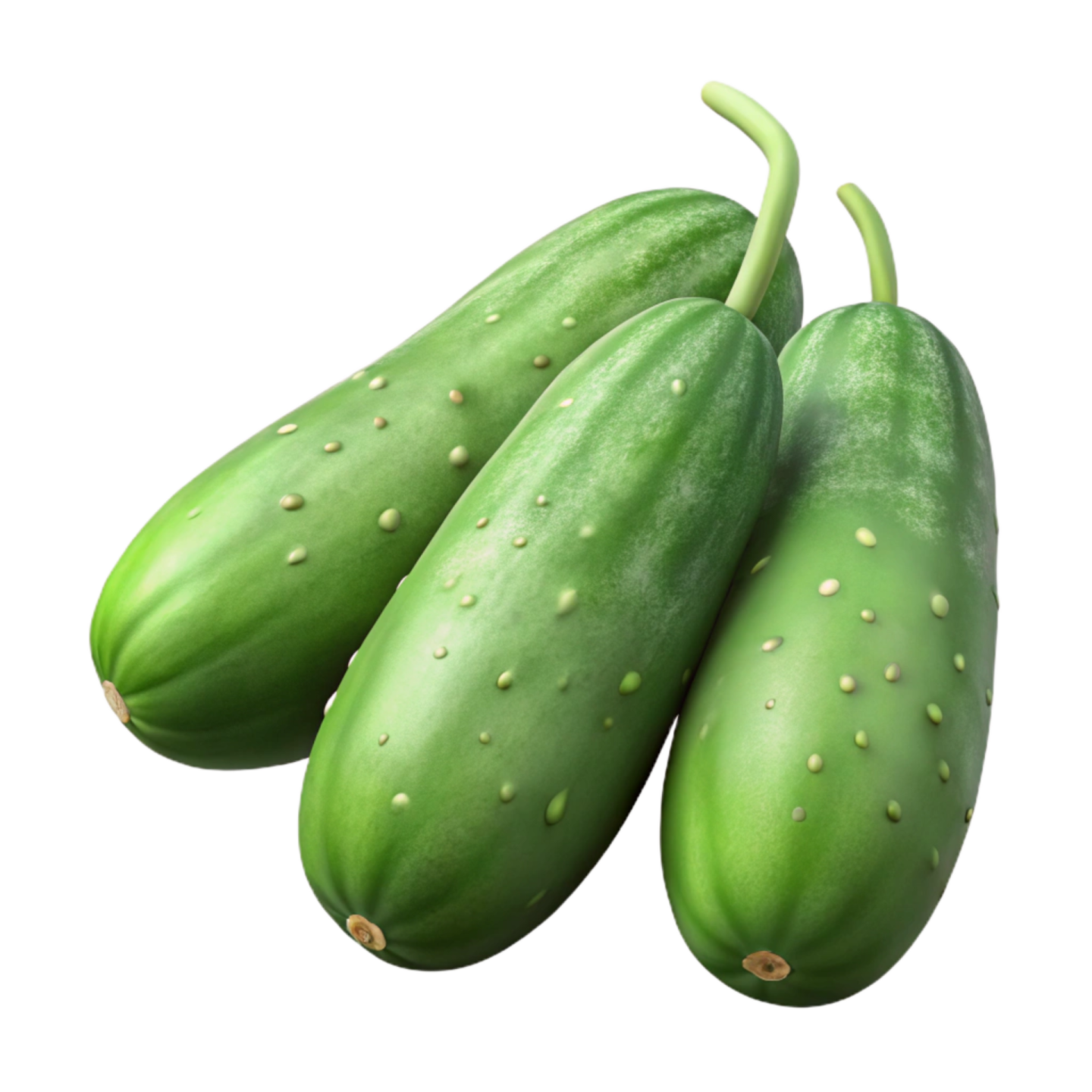 three green cus on a white background