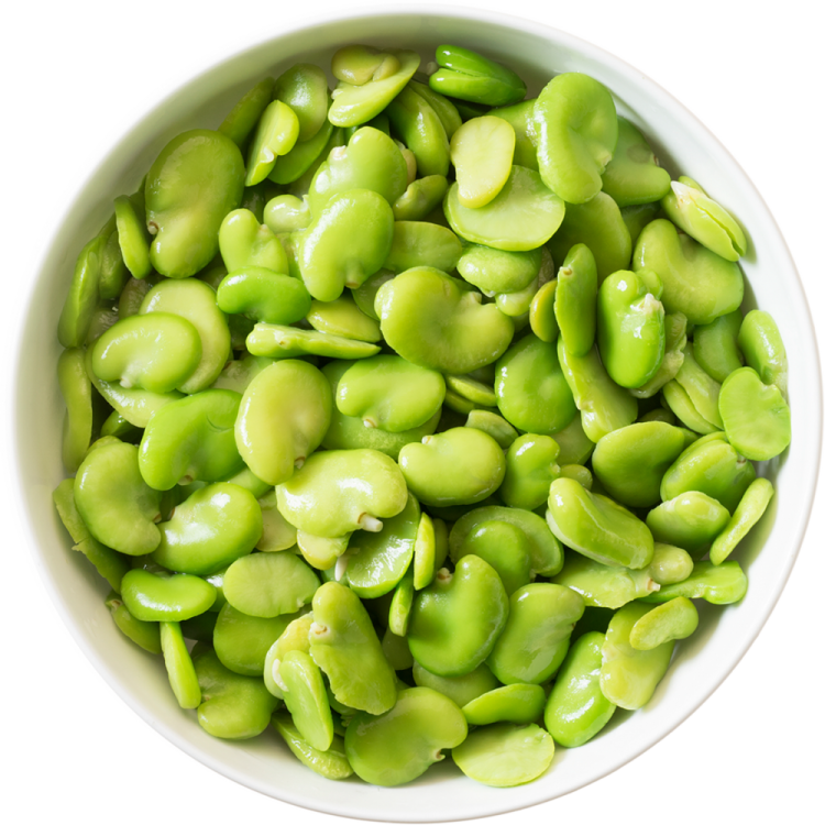 a white bowl filled with green beans