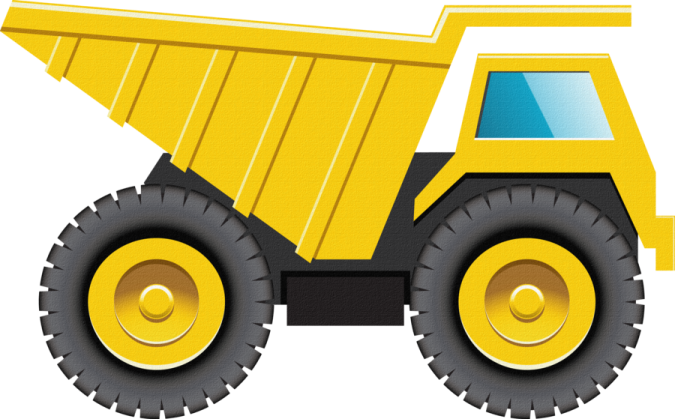 a yellow dump truck