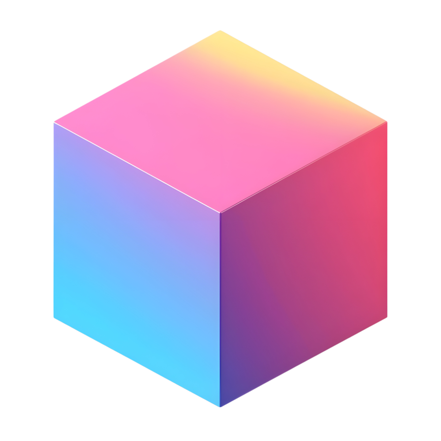 an image of a pink and blue cube