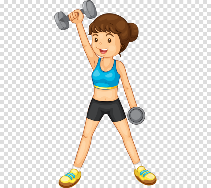 a woman lifting weights clipart
