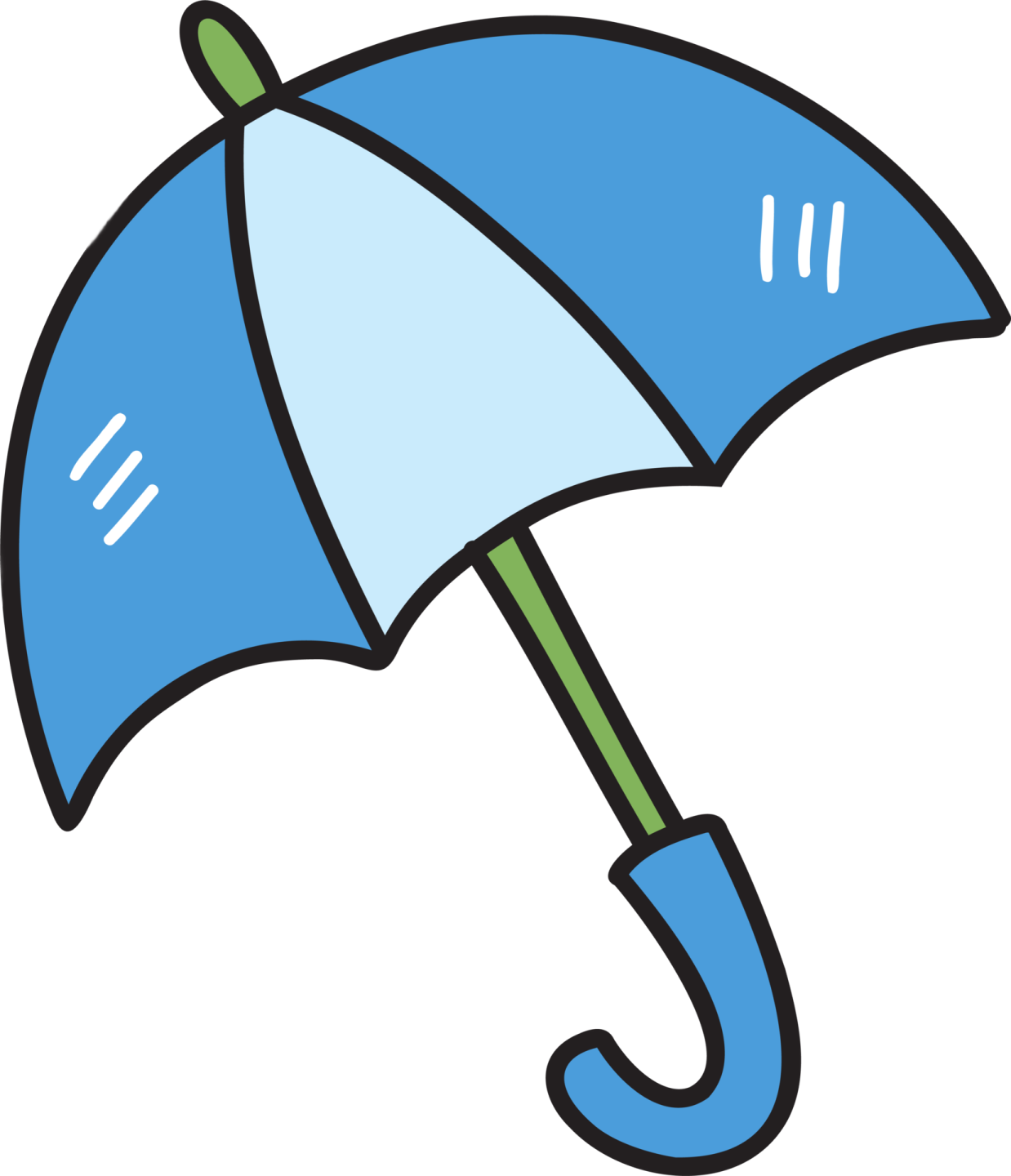 a blue umbrella on a white background