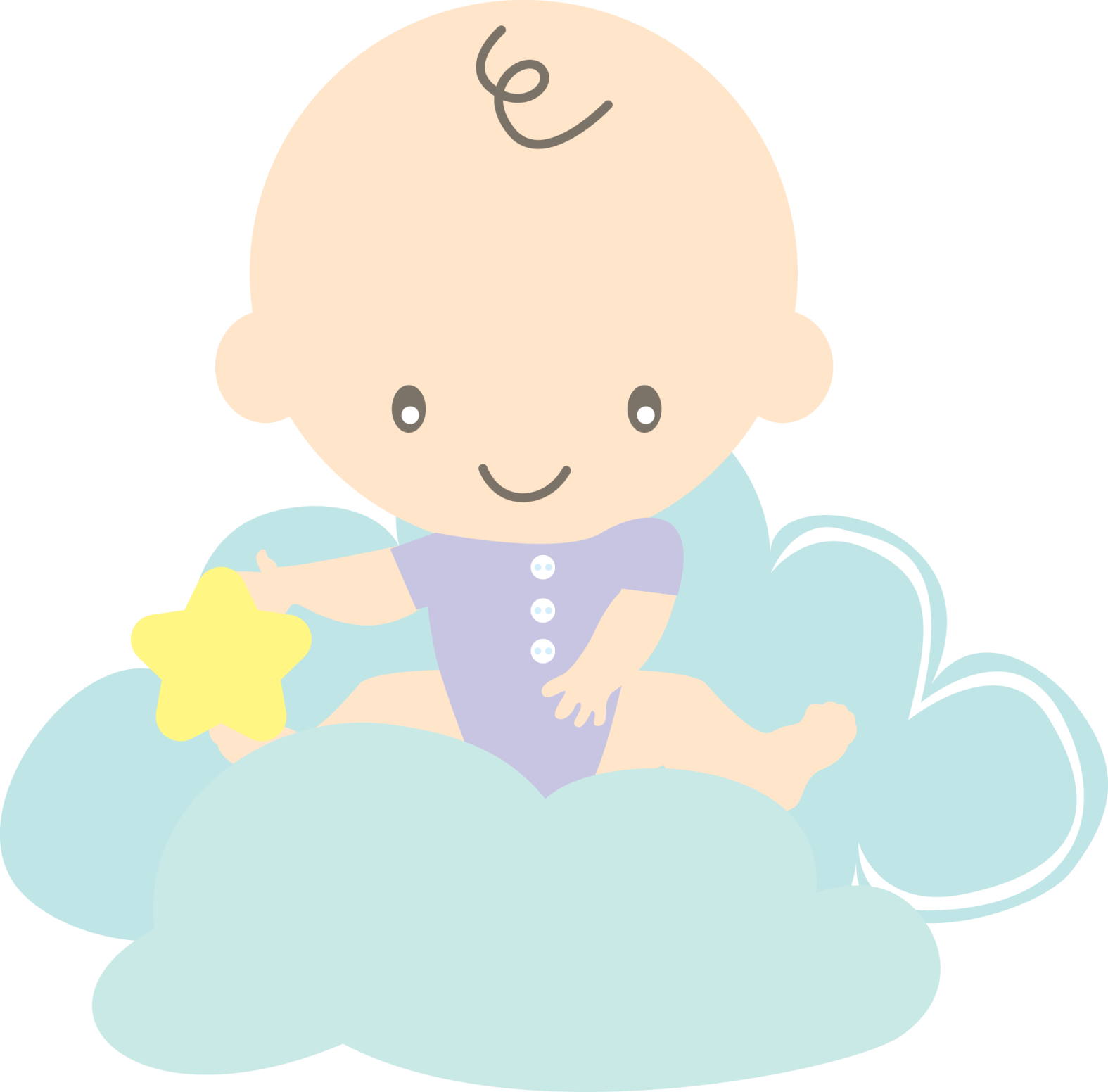 a baby sitting on top of a cloud