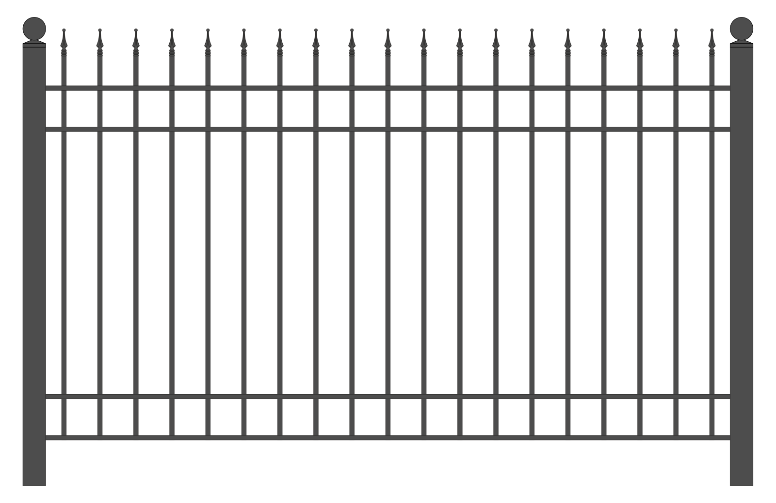 a black metal fence on a white background