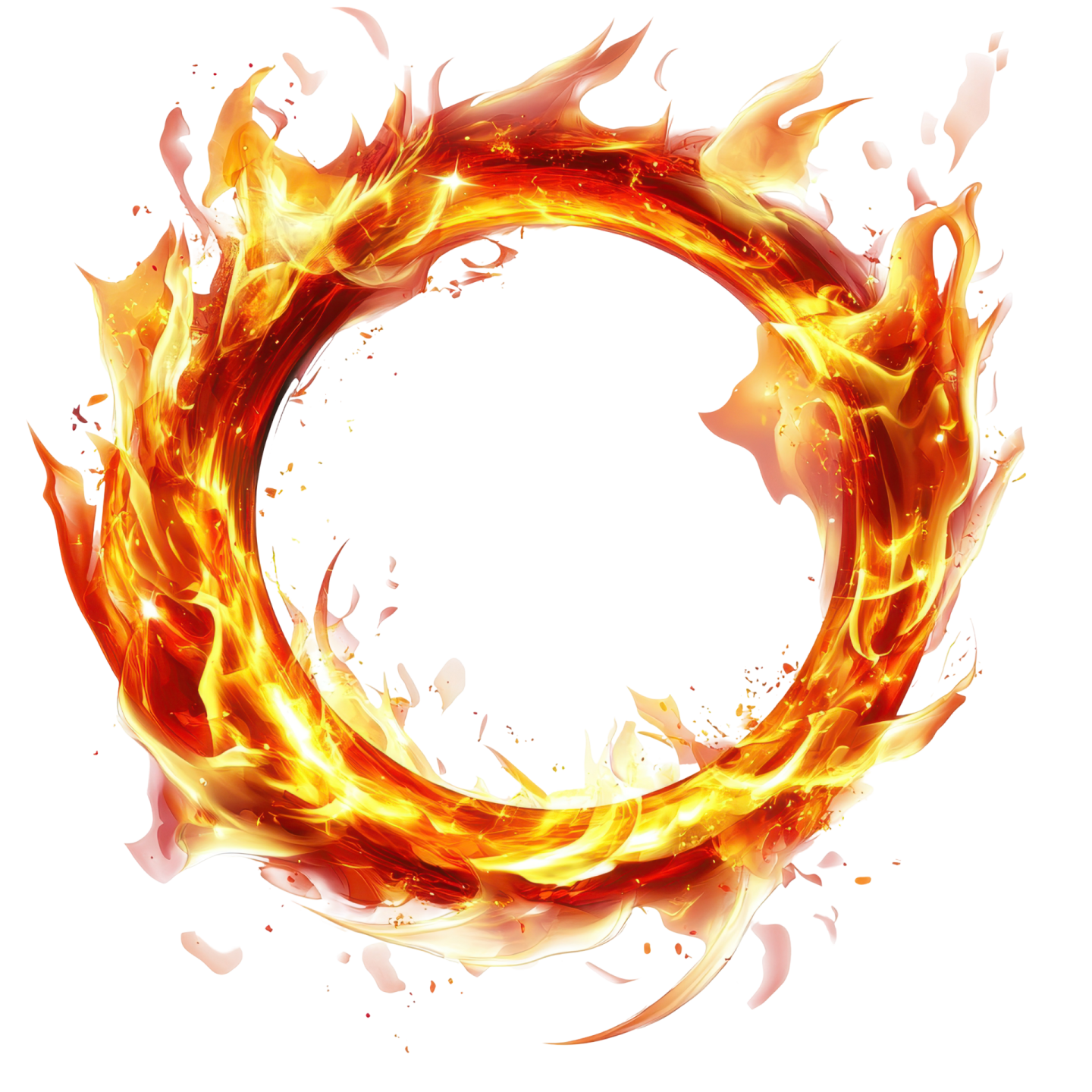 a circle of fire on a white background