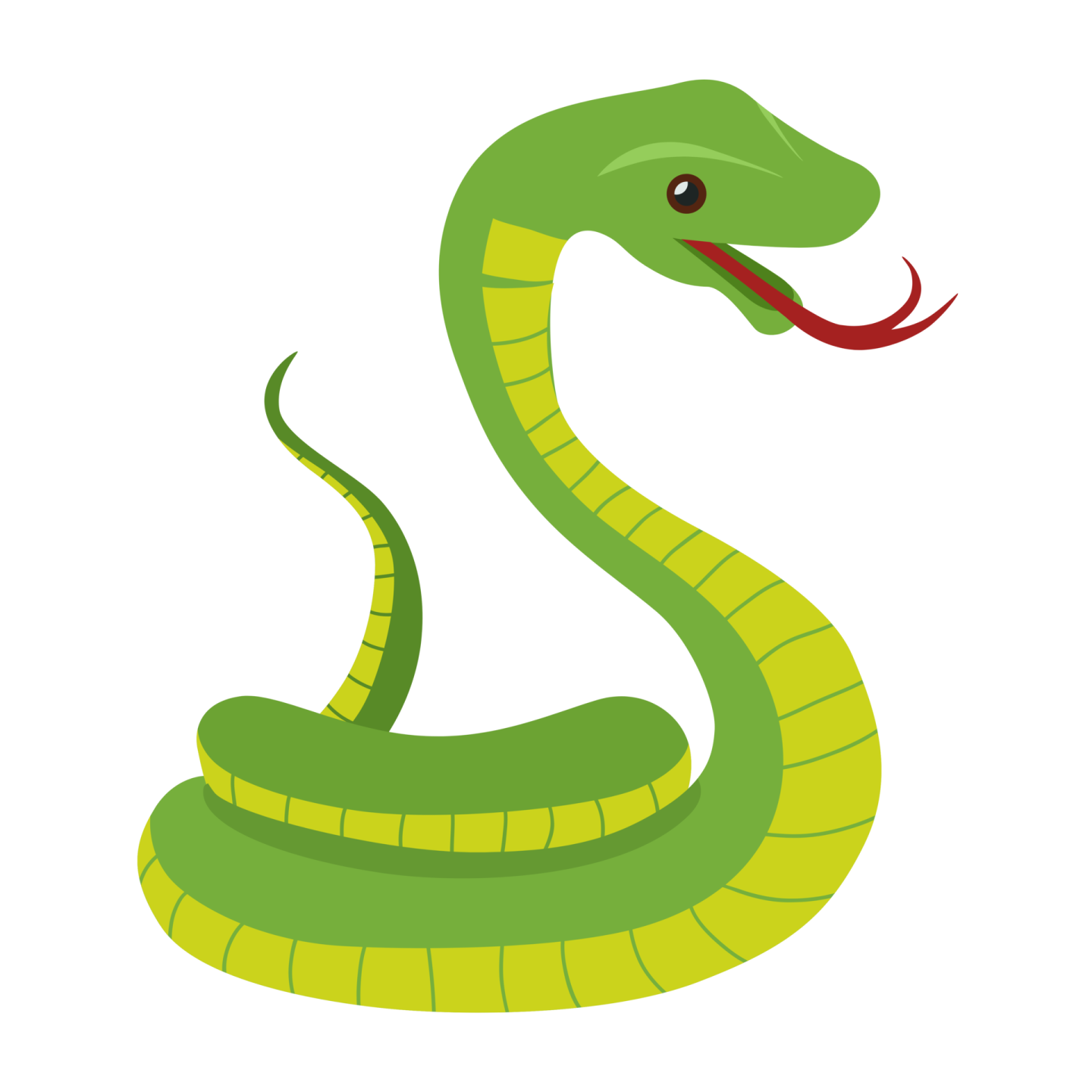 a green snake with a red tongue