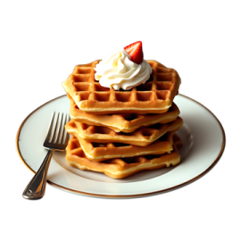 a stack of was on a plate with a fork