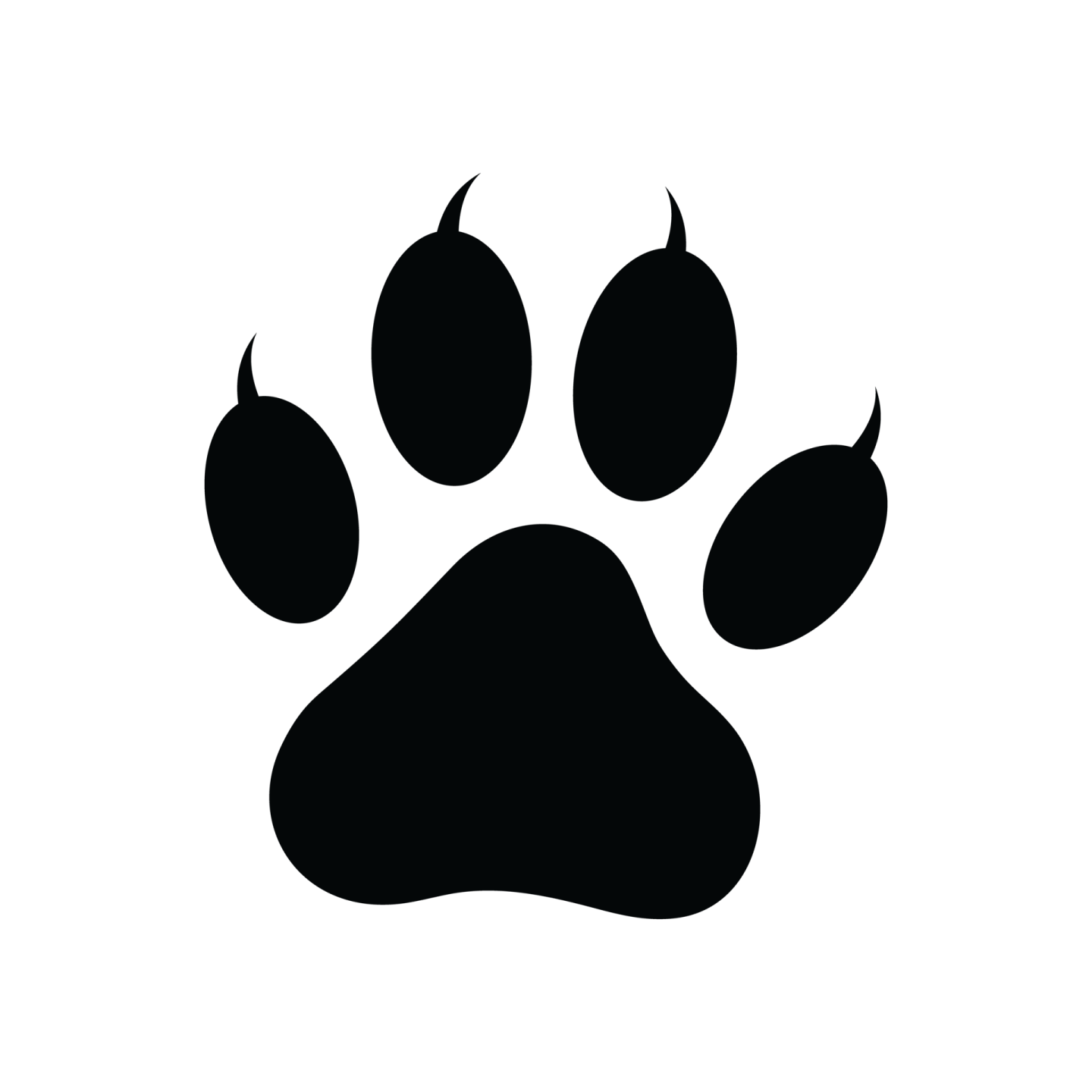 a black and white silhouette of a paw