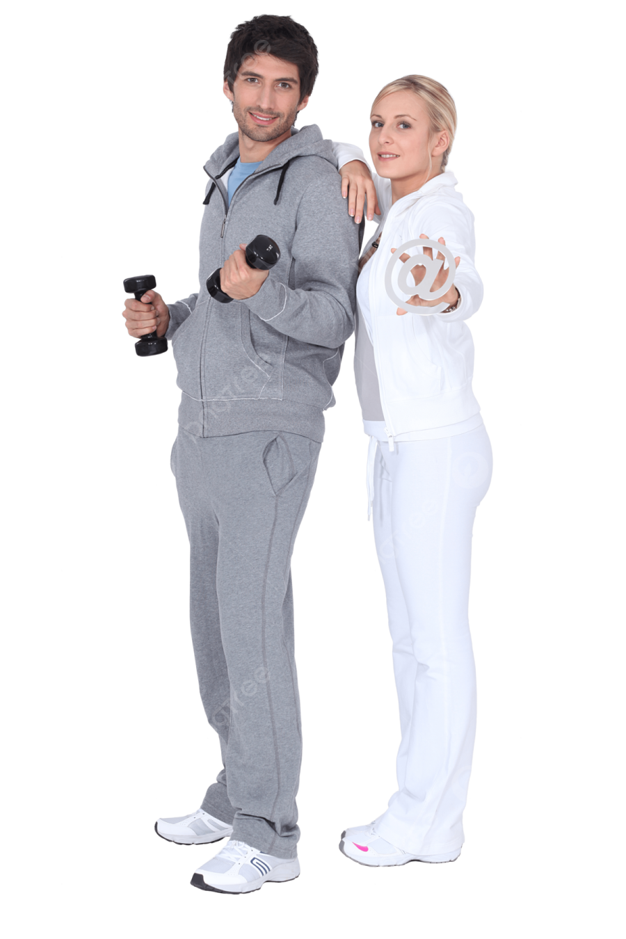 a man and woman standing next to each other people