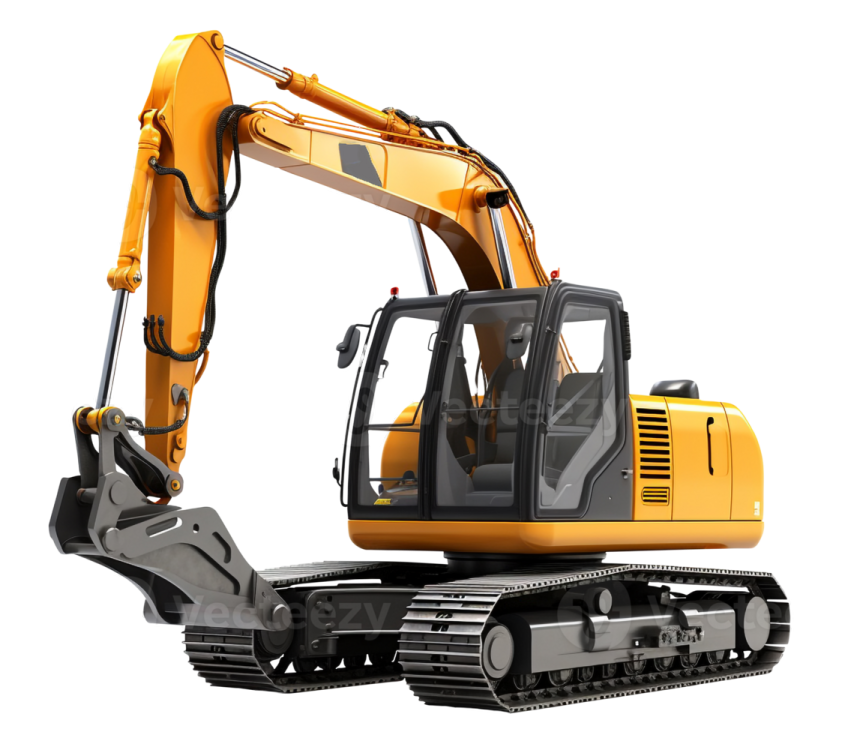 a yellow and black exor digger machine