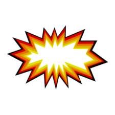 a yellow and red star burst