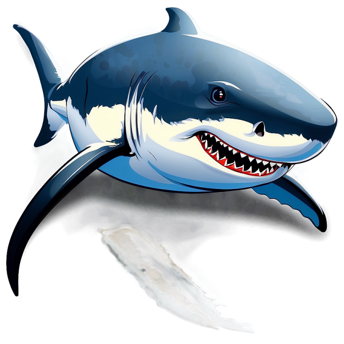 a drawing of a shark with its mouth open