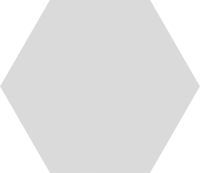 a white hexagon on a gray background