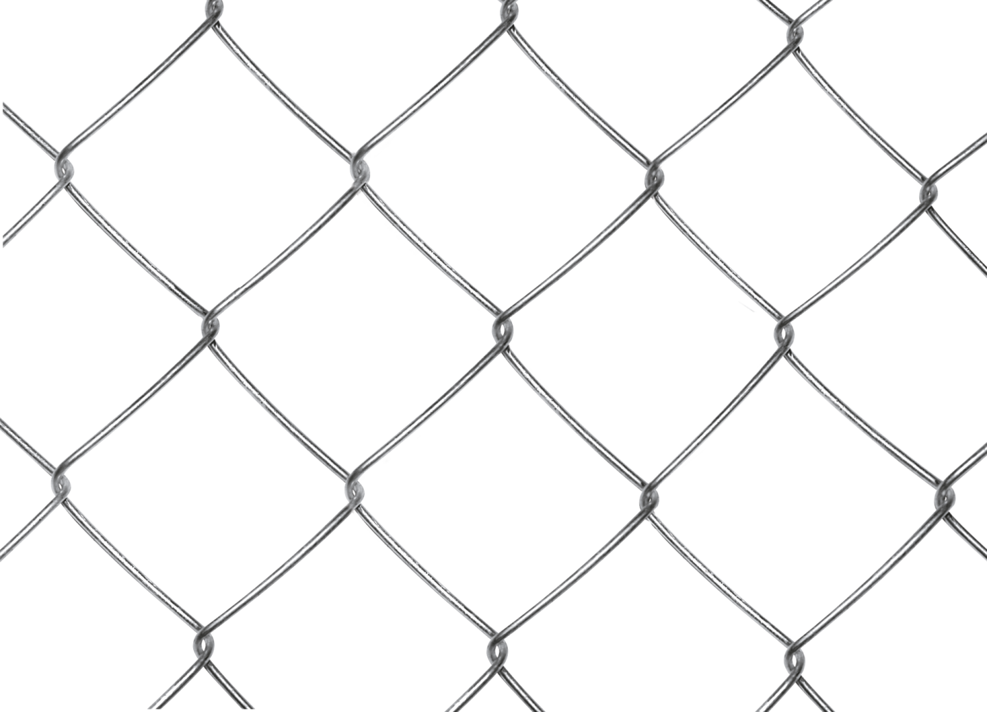 a chain link fence on white background