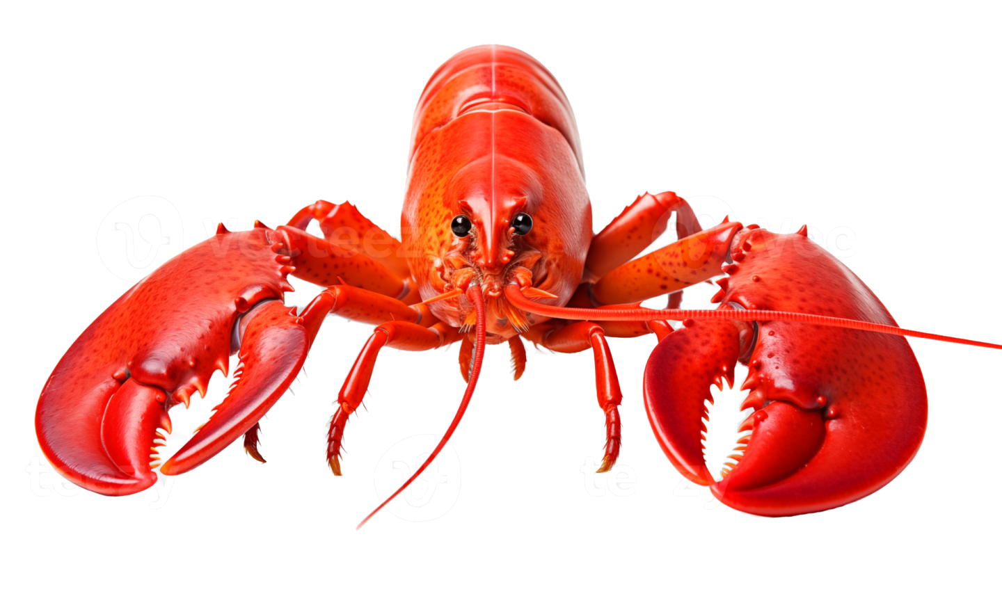 a red lobster on a white background