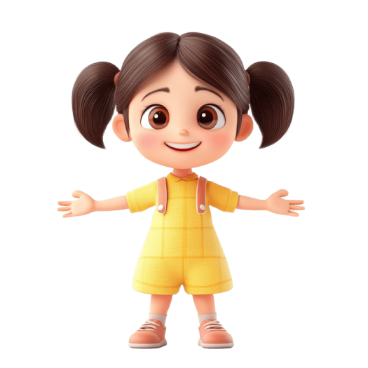 a little girl in a yellow dress