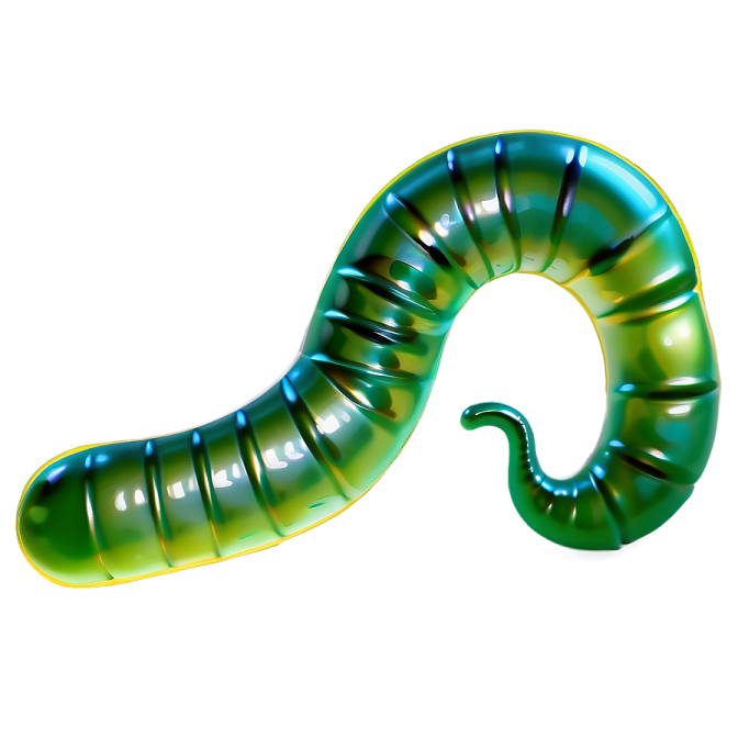 a shiny green worm
