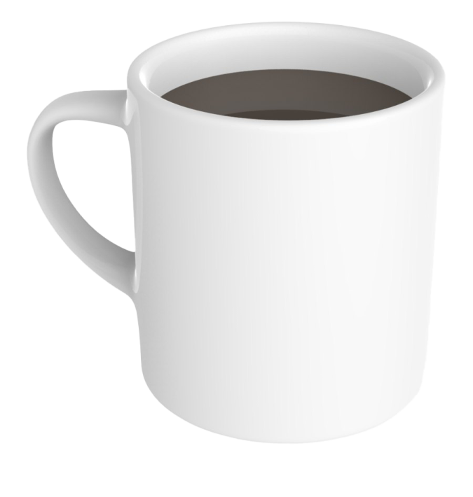 a cup of coffee on a white background