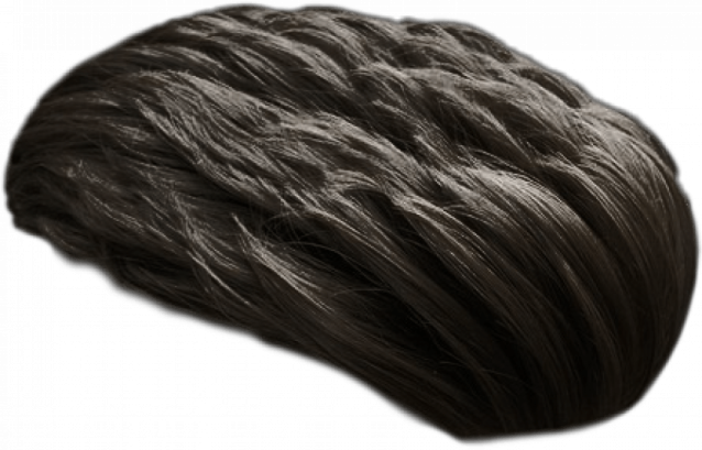 a black wig on a white background