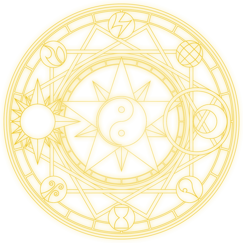 a circular design with geometric elements in gold