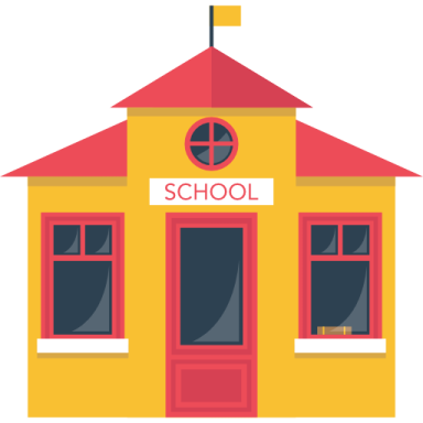 a school building with the word school on it