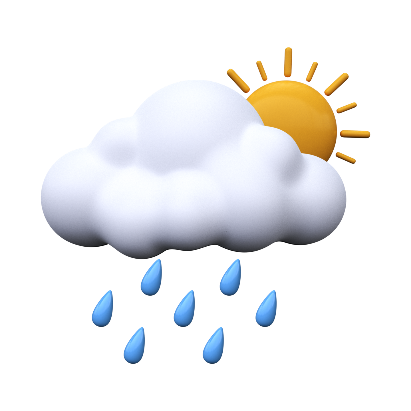 a cloud with rain and sun on it