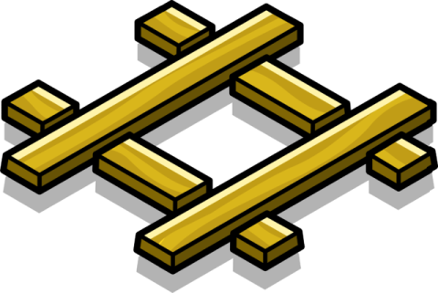 a pair of wooden crosses