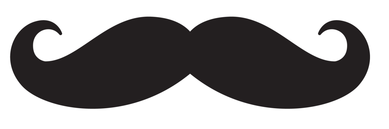a black mustache on a white background