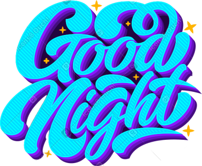 good night lettering with stars
