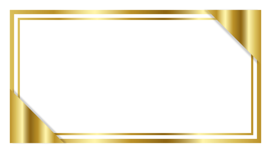 a gold frame with a white background