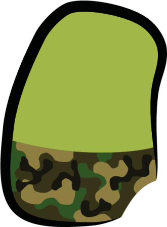 a green and brown camouflage hat