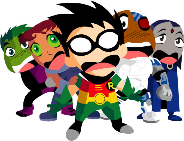 a group of cartoon characters in different colors