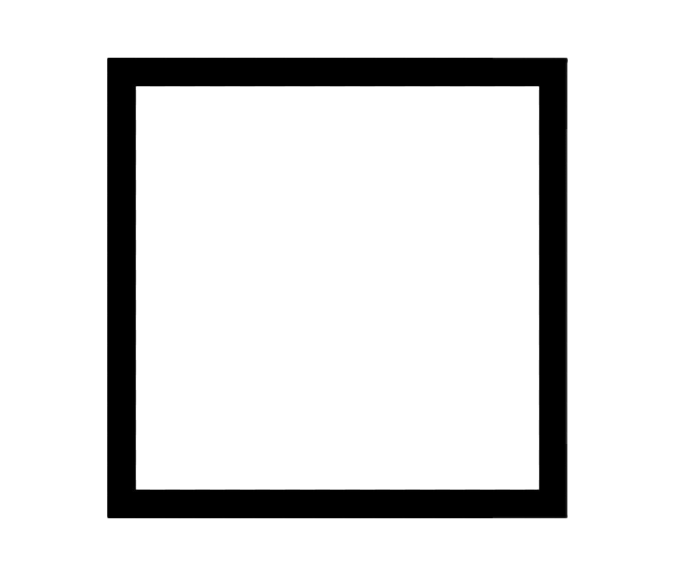 a black and white square icon