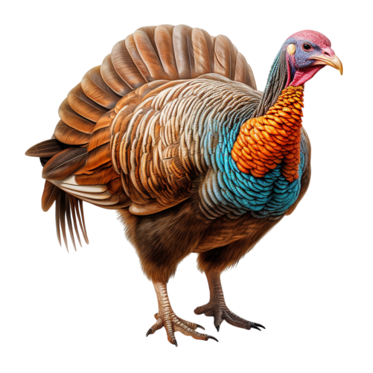 a turkey is standing on its hinds
