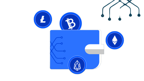 a blue block with icons and symbols around it