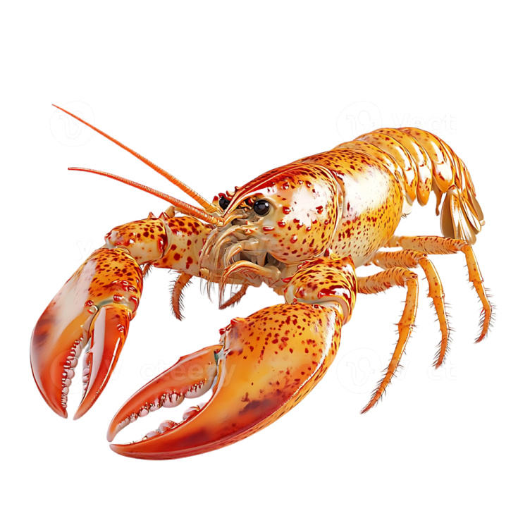 a lobster on a white background