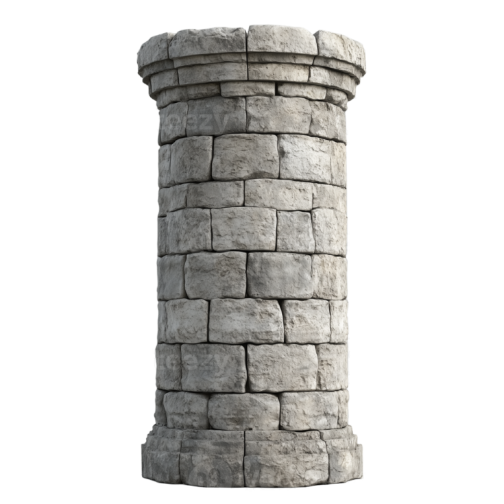 a stone column on a white background