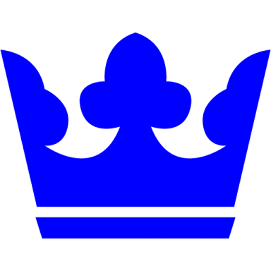a blue crown on a white background