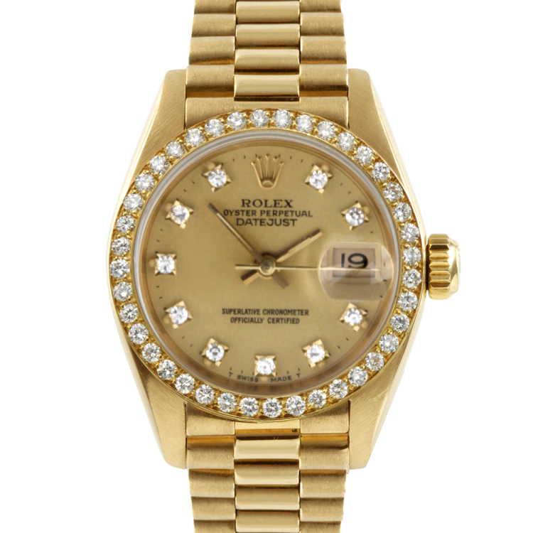 A role watch with diamonds and gold