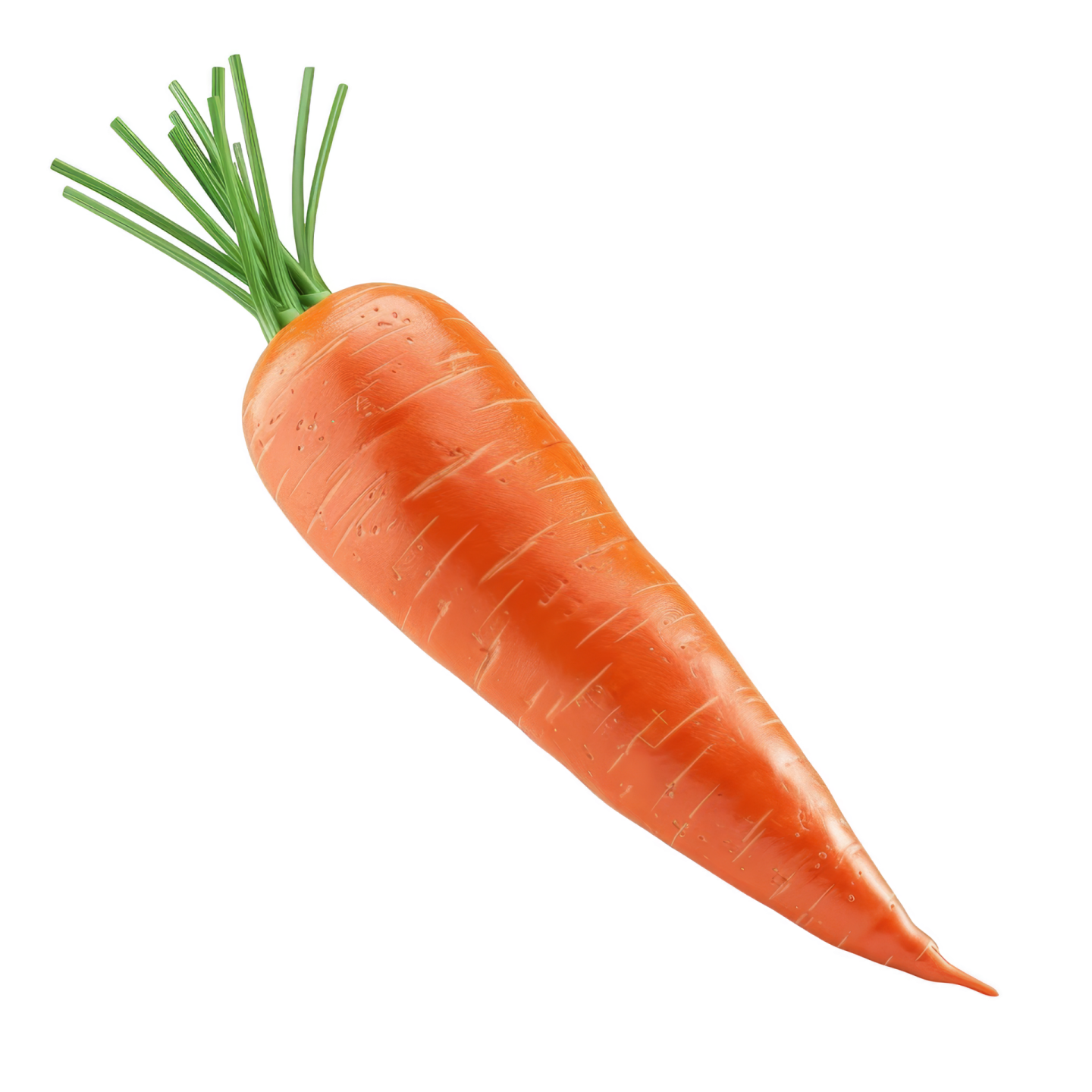 a carrot with green stems sticking out of it