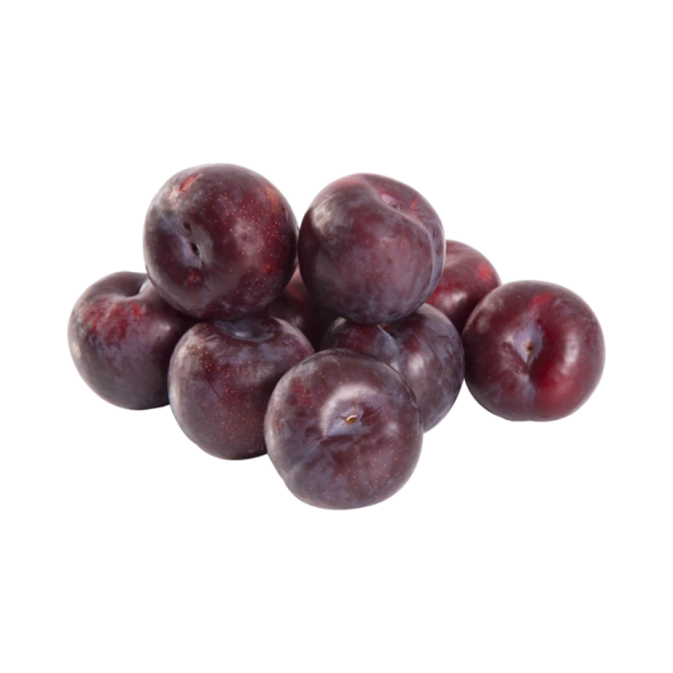 plums on a white background