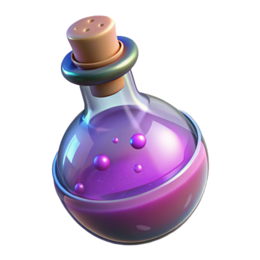 a bottle filled with purple liquid